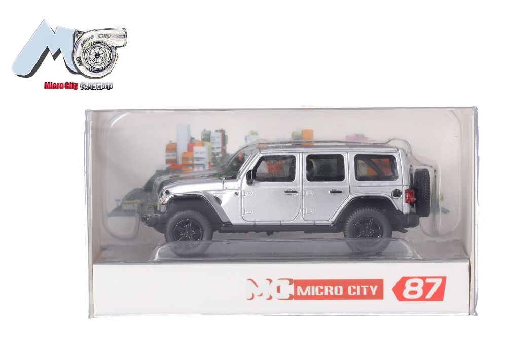 Herpa 87MC000027 MicroCity: Jeep Wrangler silber (ab 2017) 1:87 Spur H0