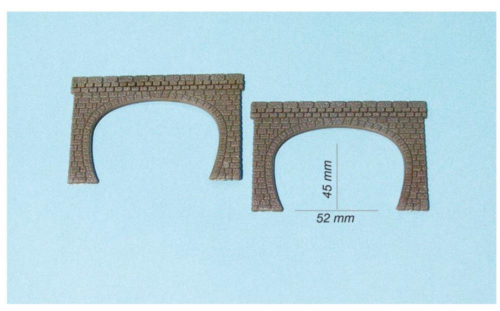 Heki 3125 Tunnelportale zweigleisig - 2 Stück - Spur N - Neu - OVP