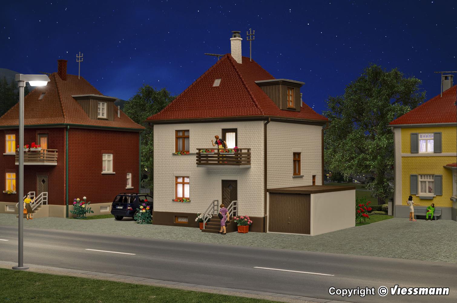 Kibri 38200 Siedlungshaus mit Garage 1:87 Spur H0 Bausatz Neu