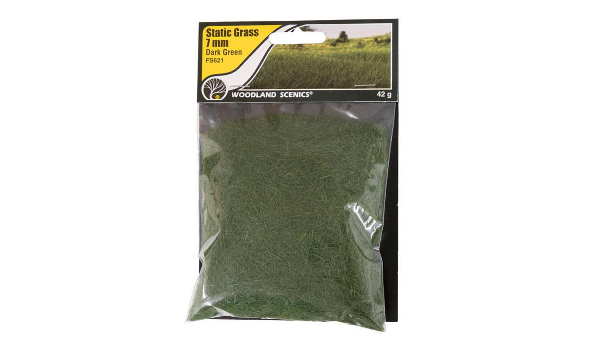 Woodland Scenics FS621 7mm Static Grass Dark Green Neu OVP