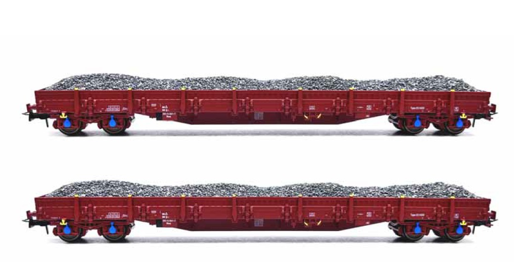 B-Models 45.445 Res wagon mit Beladung SNCB set B Spur H0