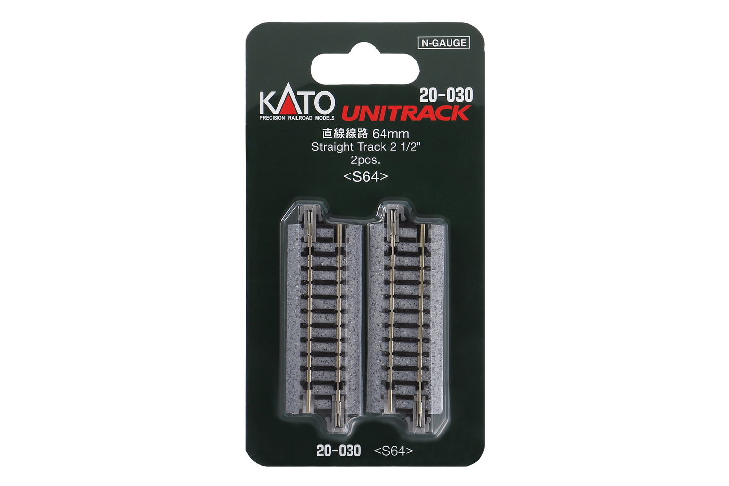 Kato 20-030 Gleis gerade 64mm 2 St. 1:160 Spur N Neu OVP