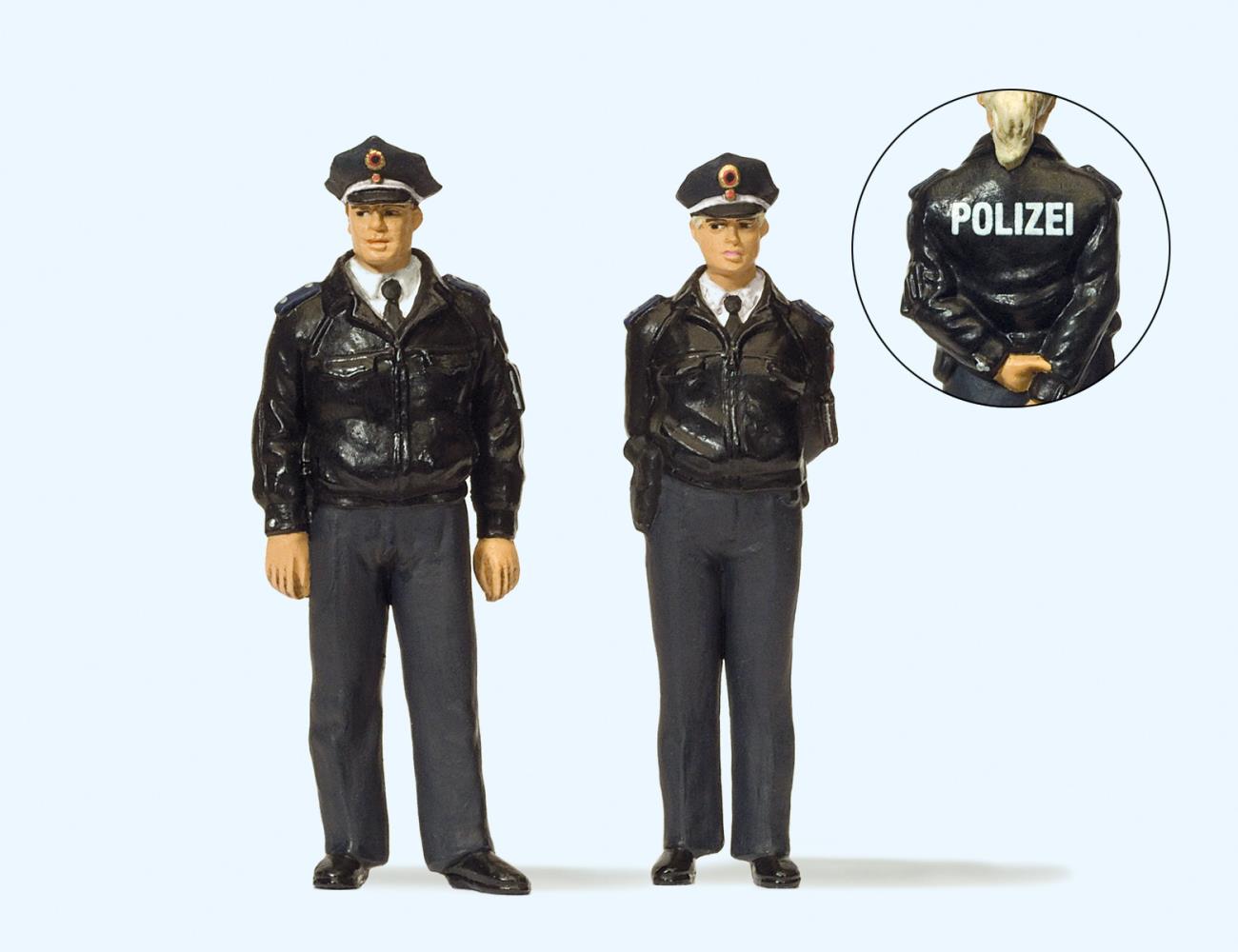 Preiser 44909 Polizisten stehend Blaue Uniform 1:22,5 Spur G Neu