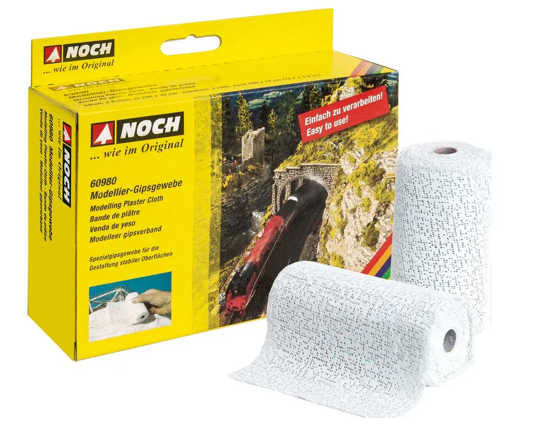Noch 60980 Modellier-Gipsgewebe 2 Rollen je 200 x 10 cm Neu OVP