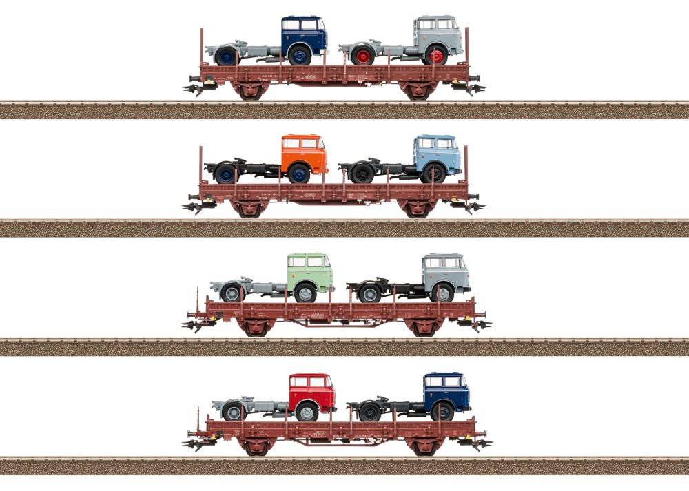 Trix 24190 Güterwagen-Set Fahrzeugtransport (DR/DDR) Spur H0
