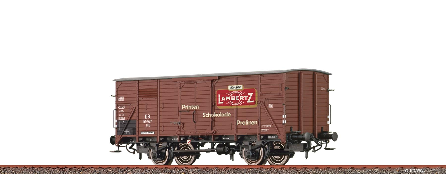 Brawa 49867 Gedeckter Güterwagen G10 Lambertz DB 1:87 Spur H0
