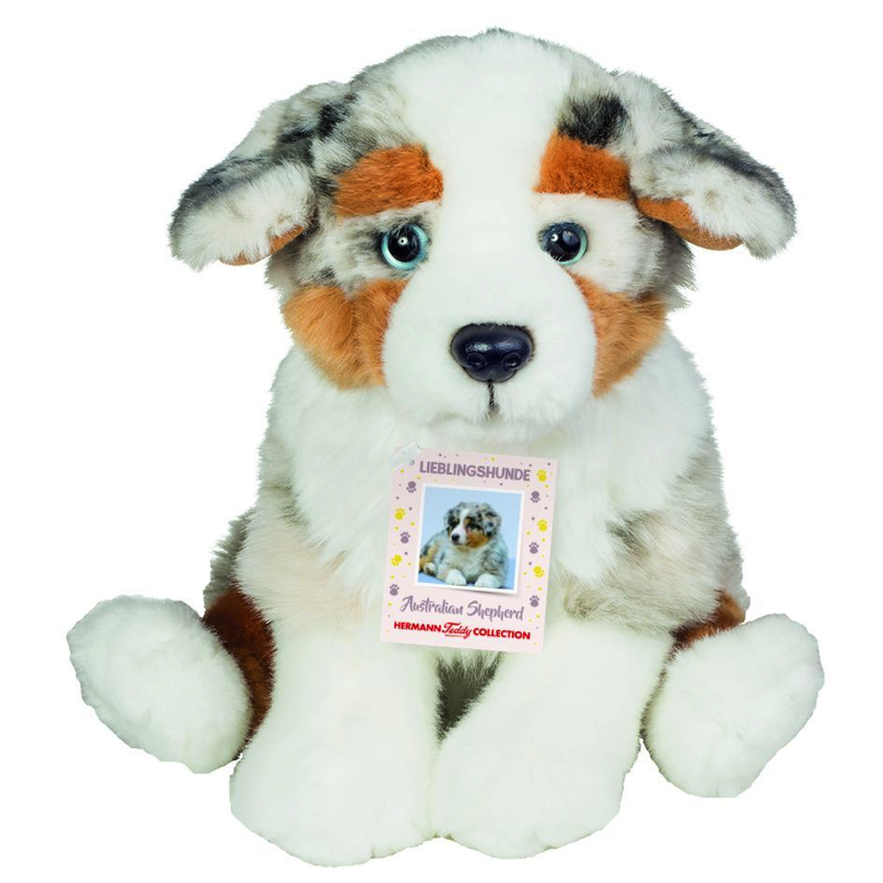 Teddy Hermann 919353 Australian Shepherd Welpe sitzend 22 cm Plüsch NEU