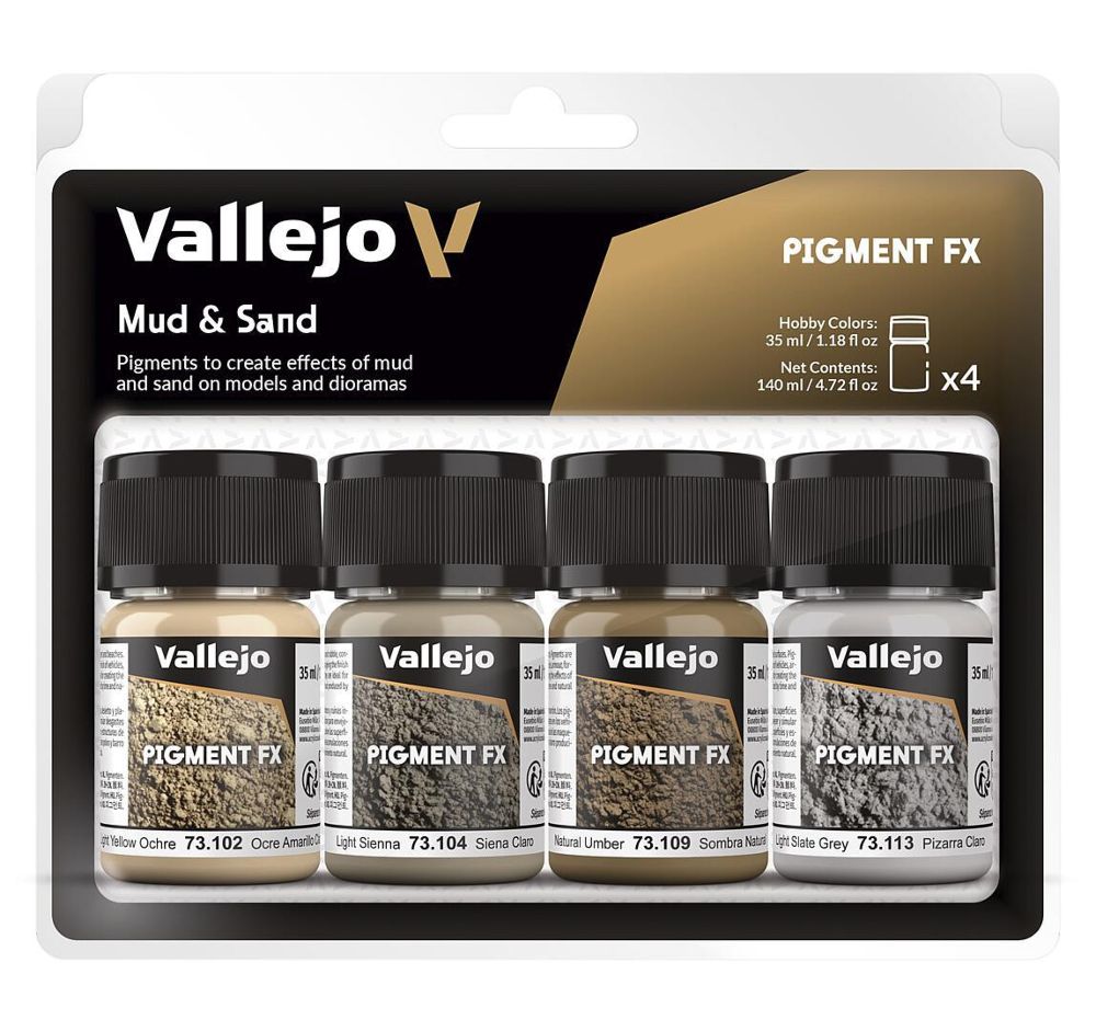 Vallejo 73191 Pigment-Set Schlamm und Sand 4 x 35 ml NEU OVP
