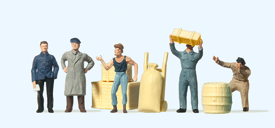 Preiser 14147 Am Güterschuppen 1:87 Spur H0 Neu OVP Figuren