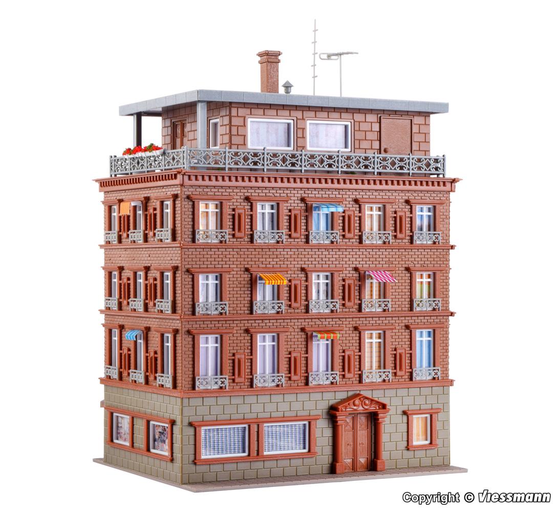 Vollmer 43611 Penthaus mit Dachterrasse rot 1:87 Spur H0 Bausatz