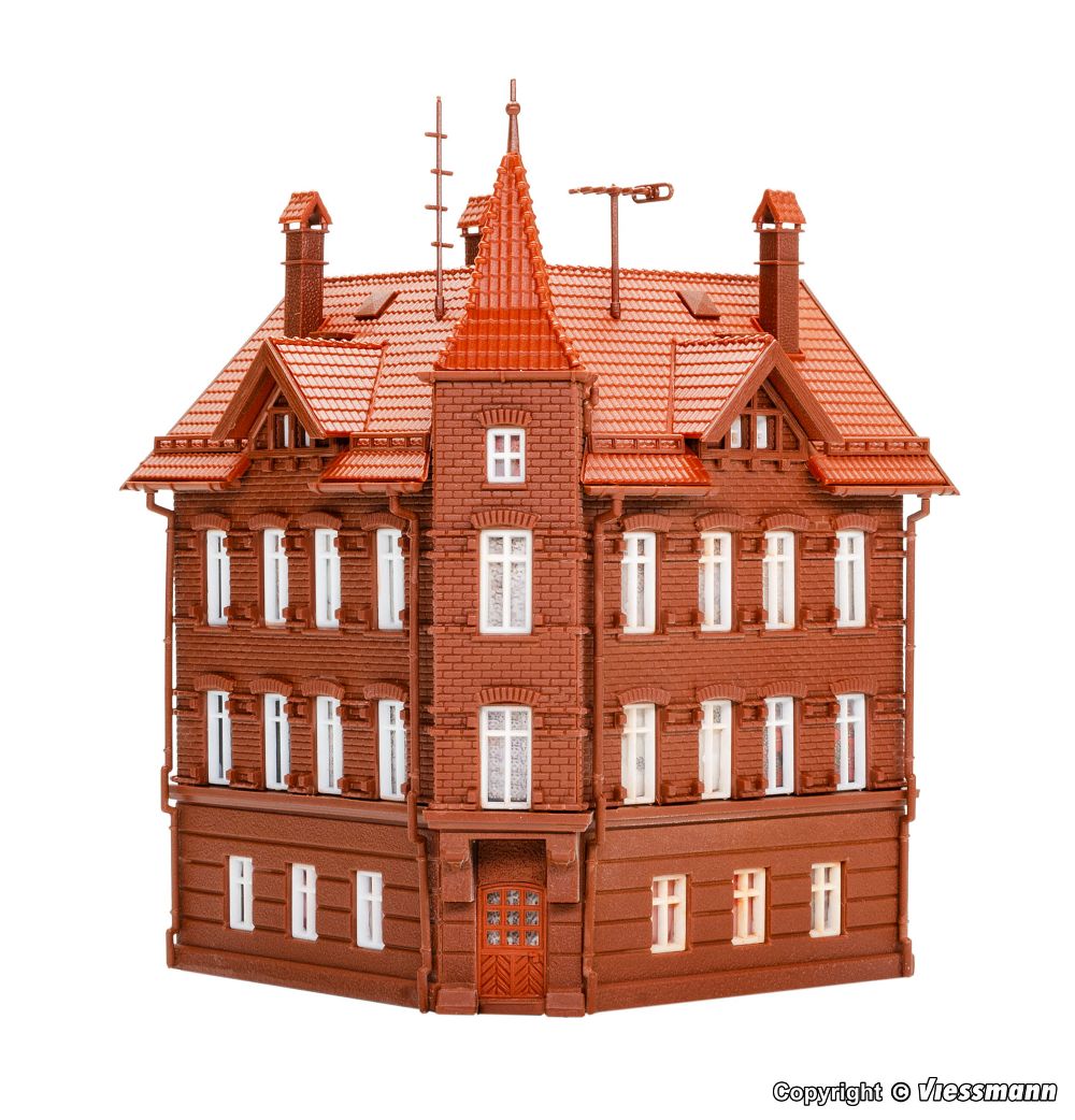 Vollmer 47636 Eisenbahner-Wohnhaus, Eckhaus 1:160 Spur N Bausatz