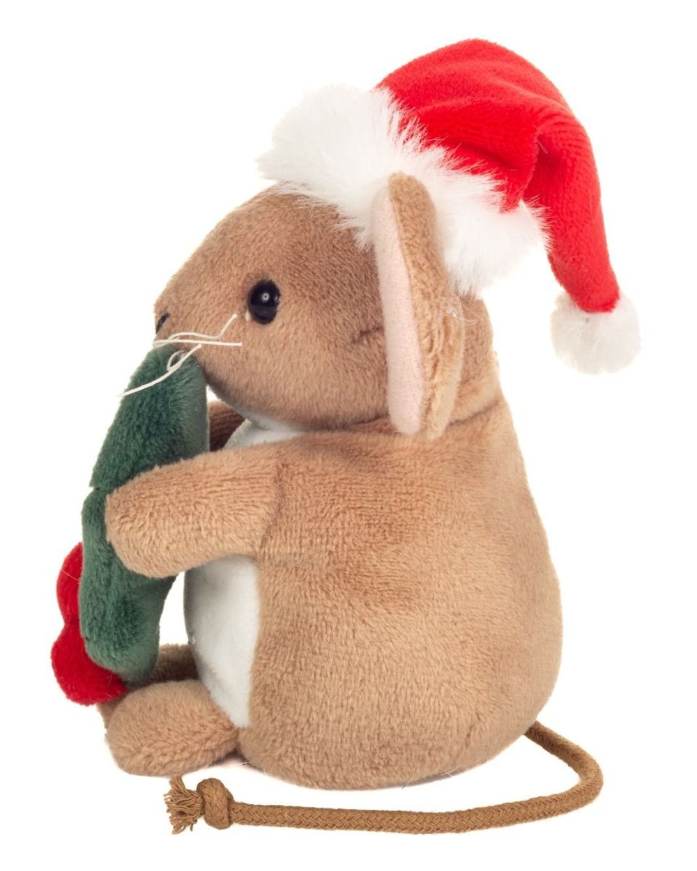 Teddy Hermann 946298 Weihnachtsmaus mit Ilexblatt 11 cm Plüsch/Kuscheltier