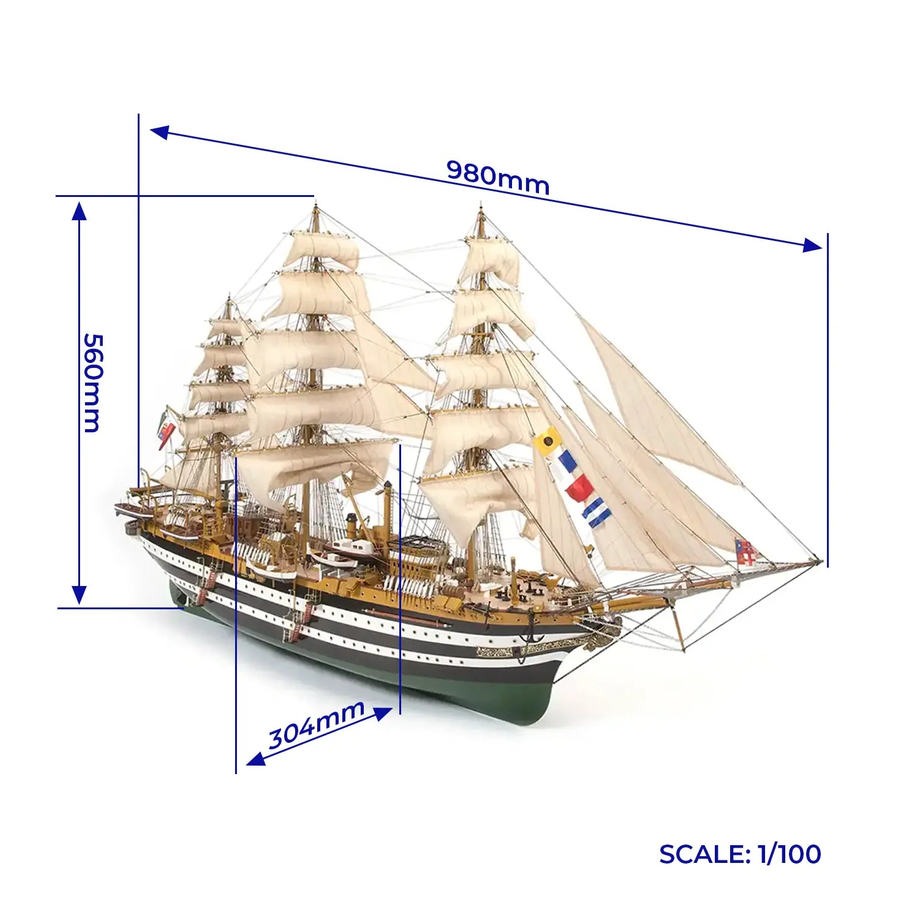 OcCre 15006 Amerigo Vespucci (inkl. Segelsatz) 1:100 Holzbausatz