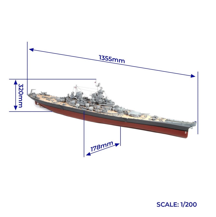 OcCre 16002 USS Missouri 1:200 Holzbausatz NEU OVP