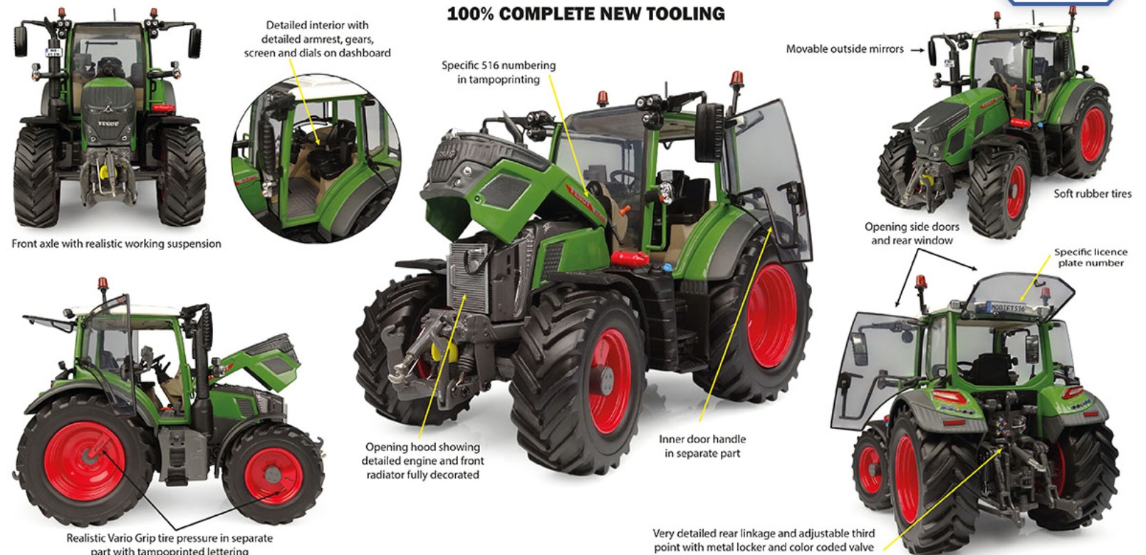 Universal Hobbies UH6740 Fendt 516 Vario 2026 1:32 Spur 1 Standmodell NEU OVP