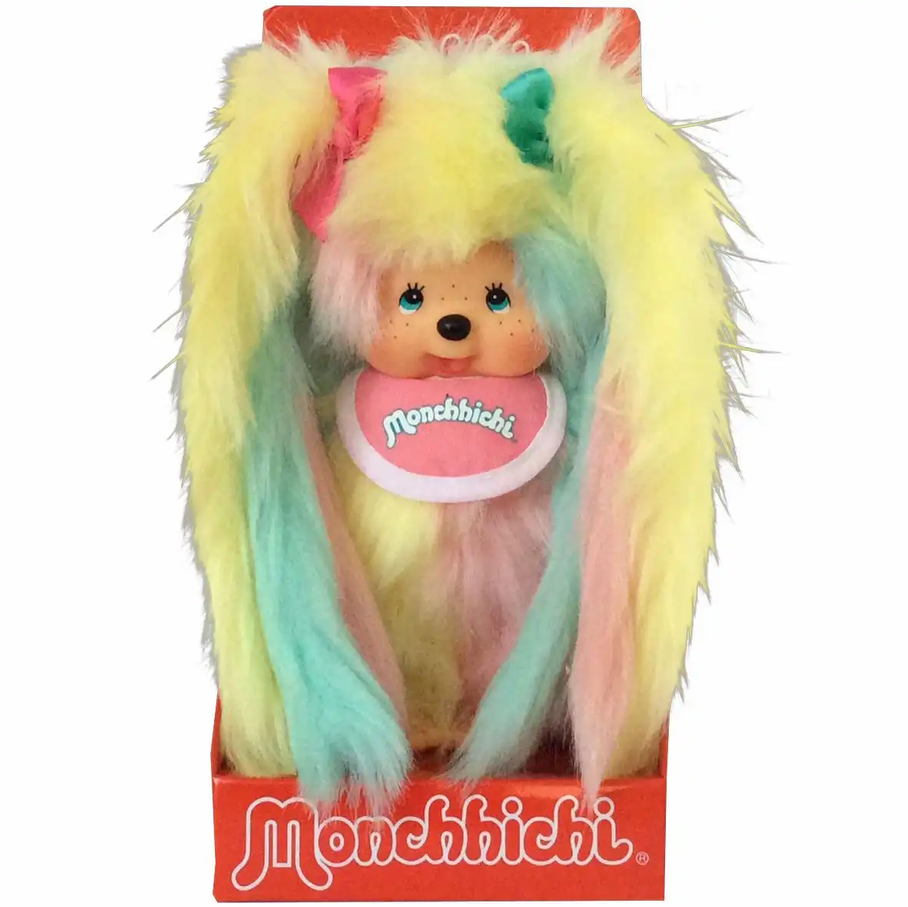 Monchhichi 234240 Plüschfigur Mädchen mit 6 farbigen Zöpfen 20 cm Stoff