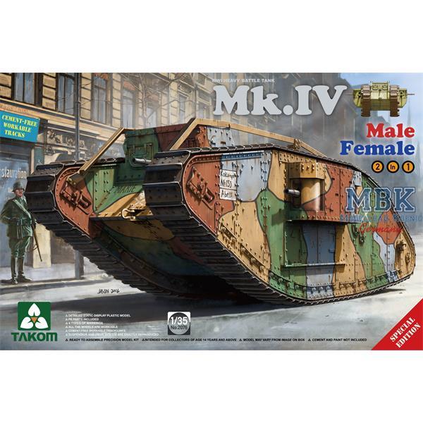 Takom 2076 WW I Heavy Battle Tank Mk.IV 2in1 Special Edition 1:35