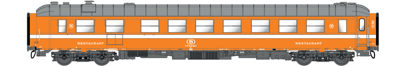 LS Models 42995 Speisewagen Breda Wr C1 SNCB /NMBS orange Ep. V inkl. In.Bel