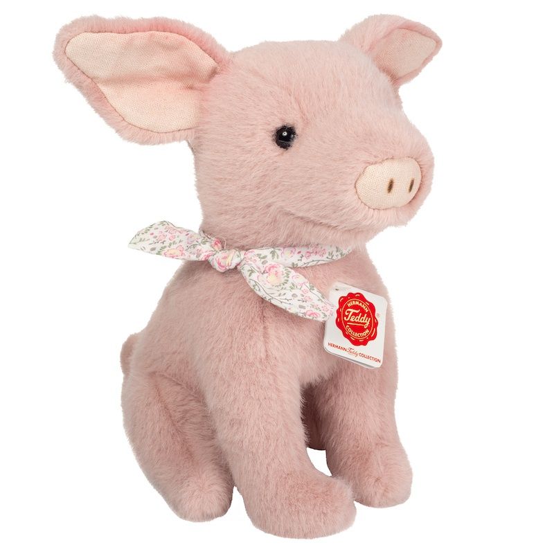 Teddy Hermann 930235 Schwein Audrey rosa 23 cm Stoff/Plüsch/Kuscheltier