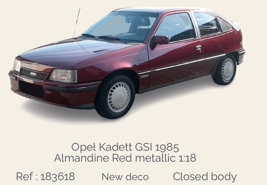 Norev 183618 Opel Kadett GSI 1985 Almandine Red metallic 1:18