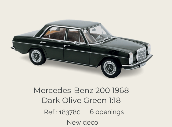 Norev 183780 Mercedes-Benz 200 1968 Dark Olive 1:18