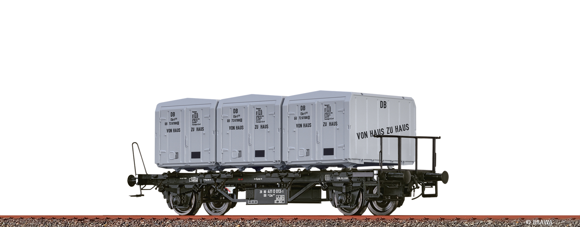 Brawa 50600 Behältertragwagen Lbs577 DB mit Ekrt212 1:87 Spur H0