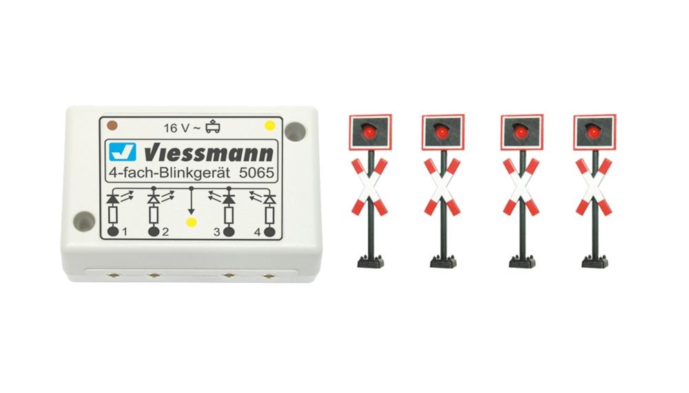 Viessmann 5835 H0 Andreaskreuze, 4 Stück mit Blinkelektronik