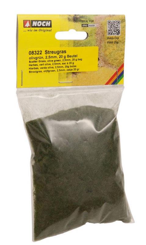 Noch 08322 Streugras - mittelgrün, 2,5 mm, 20 g - Neu - OVP