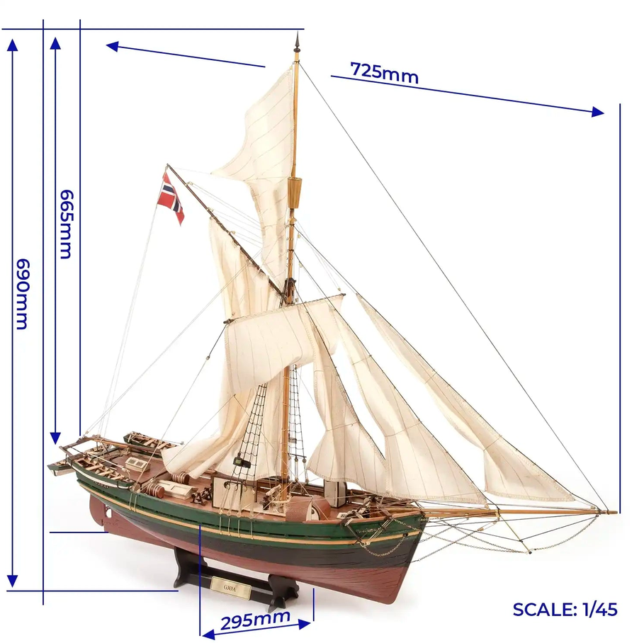 OcCre 12016 Gjøa Amundsens Polarschiff 1:45 Holzbausatz NEU OVP