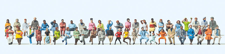 Preiser 14418 Sitzende Reisende 48 Figuren 1:87 Spur H0 Neu OVP