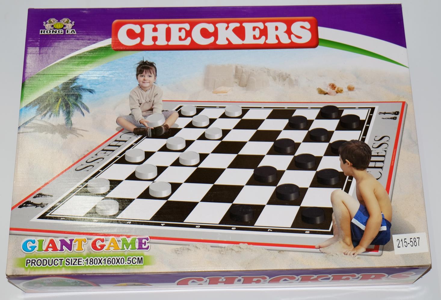 Rong Fa 215-587 Dame/CHECKERS - Maxi-Spiel für innen und außen
