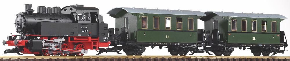 Piko 37125 Start-Set Personenzug BR 80 Sound+Dampf Spur G