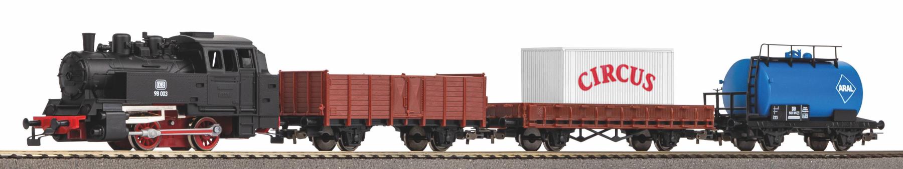 Piko 57113 Start-Set mit Bettung Güterzug 1:87 Spur H0 DC NEU