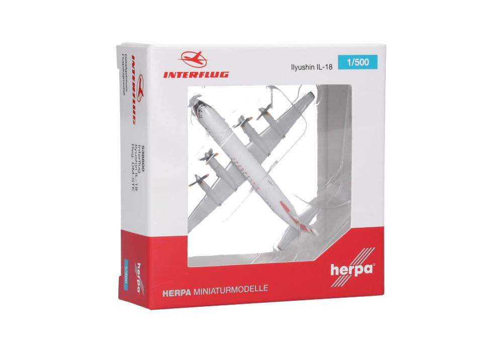 Herpa 538800 Interflug Ilyushin IL-18 1:500 Standmodell NEU OVP
