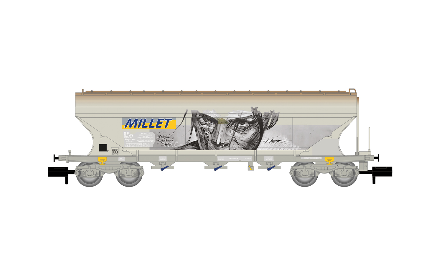 Arnold HN6734 F-MISA, 4-achs. Getreidesilowagen mit geraden Seitenwänden,