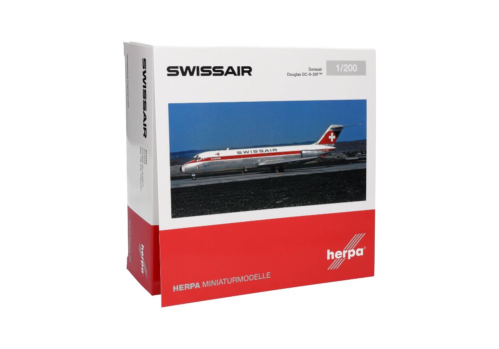 Herpa 573344 Swissair Douglas DC-9-30F  HB-IFW Payerne 1:200
