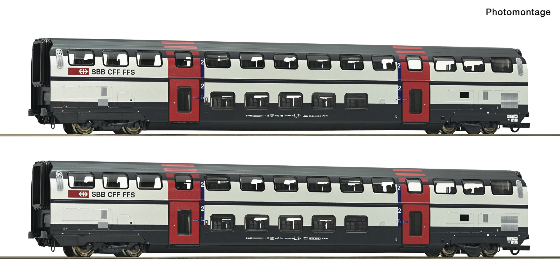 Roco 6200217 2-tlg. Set 1: Doppelstockwagen 2. Klasse