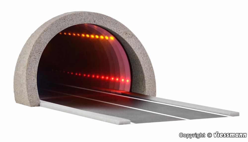 Viessmann 5098 H0 Straßentunnel modern, mit LED Spiegeleffektund Tiefenwirk