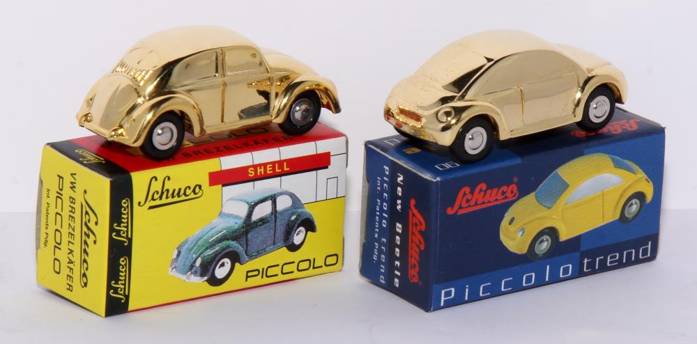 Schuco Piccolo Set VW Käfer, VW Beetle 2 Stk., 1:90, gold, OVP