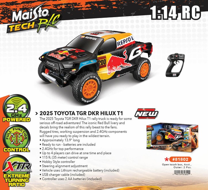 Maisto 81802 1:14 Toyota Gazoo Racing Hilux Dakar ´24 (2,4 GHz) (RTR)
