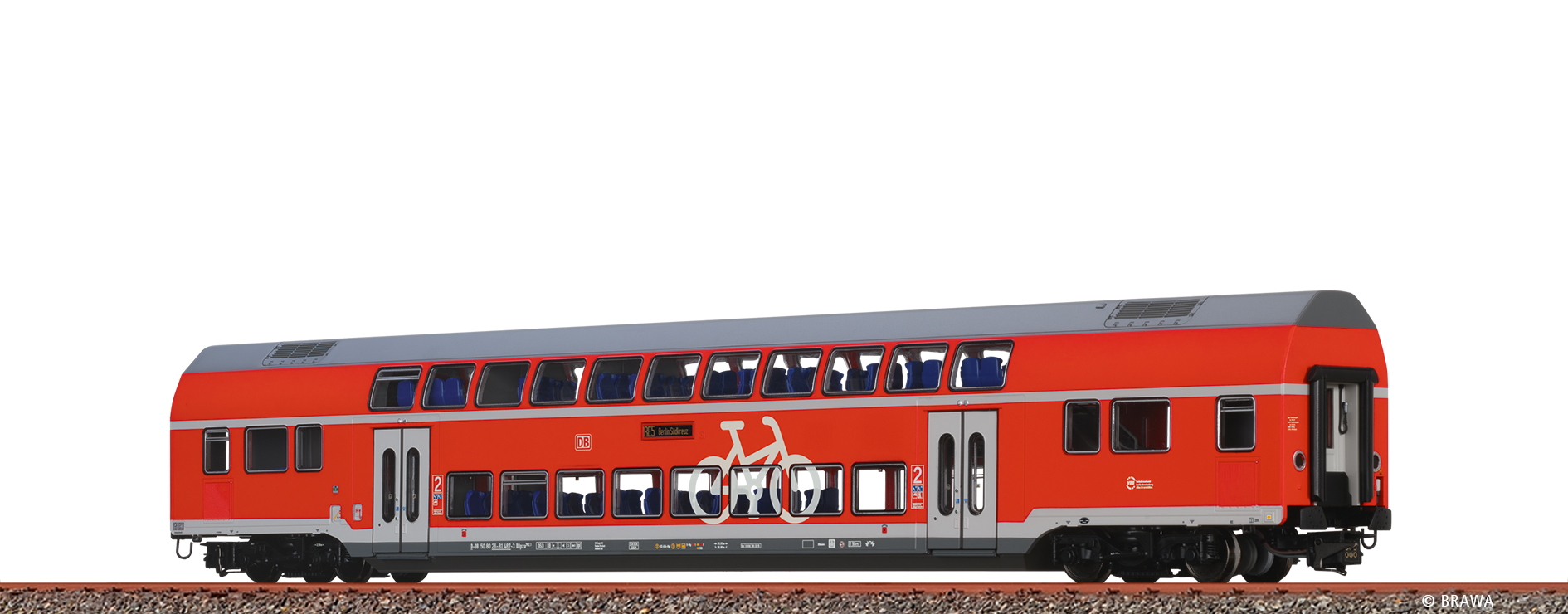 Brawa 70190 H0 TWINDEXX VARIO® Doppelstock-Mittelwagen 2. Kl. DB AG (RE