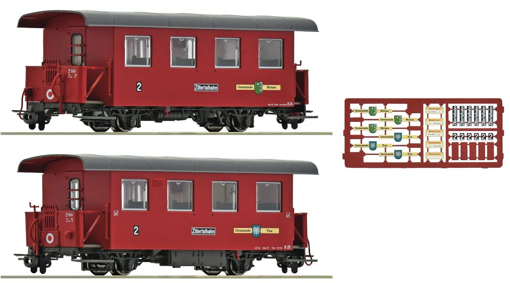 Roco 6240003 2-tlg Set Schmalspur-Personenwgn Zillertalbahn Spur H0e