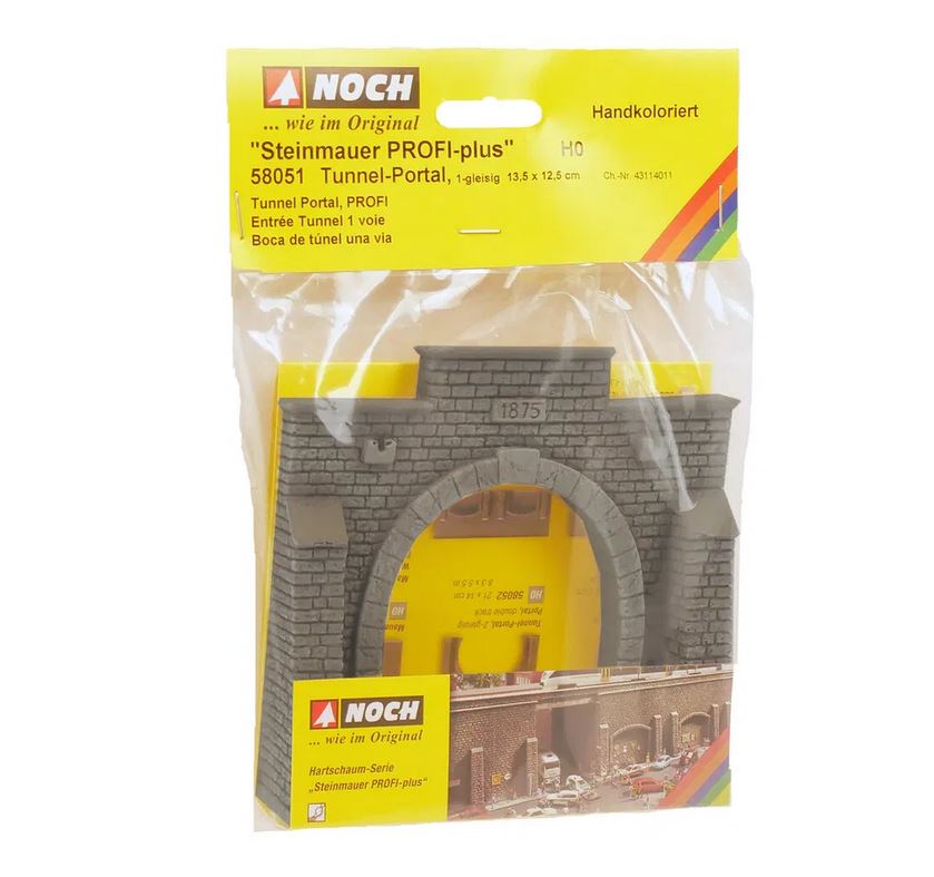 Noch 58051 Tunnel-Portal 1-gleisig 13,5 x 12,5 cm 1:87 Spur H0