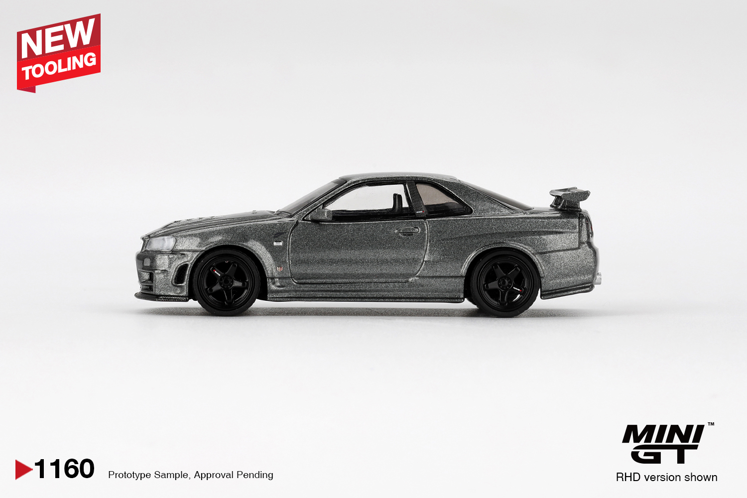 Mini GT MGT01160-R 1:64 NISSAN SKYLINE GTR (R34) DARK METAL GRAY NISMO CRS 1999