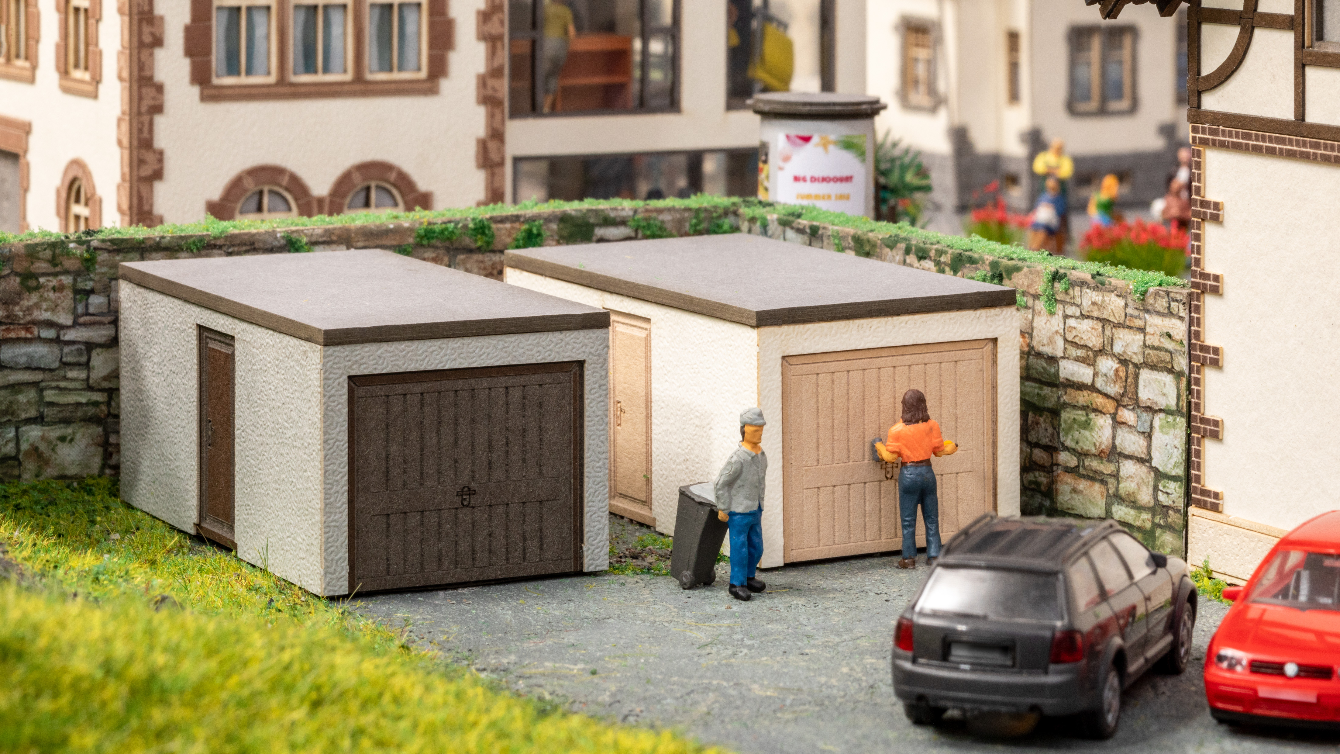 Noch 14319 Fertig-Garagen 2 Stk.1:87 Spur H0 Laser-Cut minis Neu
