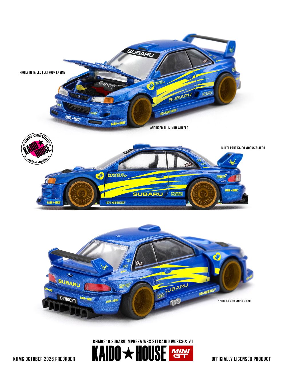 Kaido House 318 1:64 SUBARU IMPREZA WRX STI KAIDO WORKS V1 1998