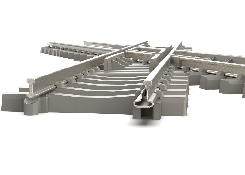 Trix 14558 Kreuzung 30° mit Betonschwellen 104,2 mm 1:160 Spur N