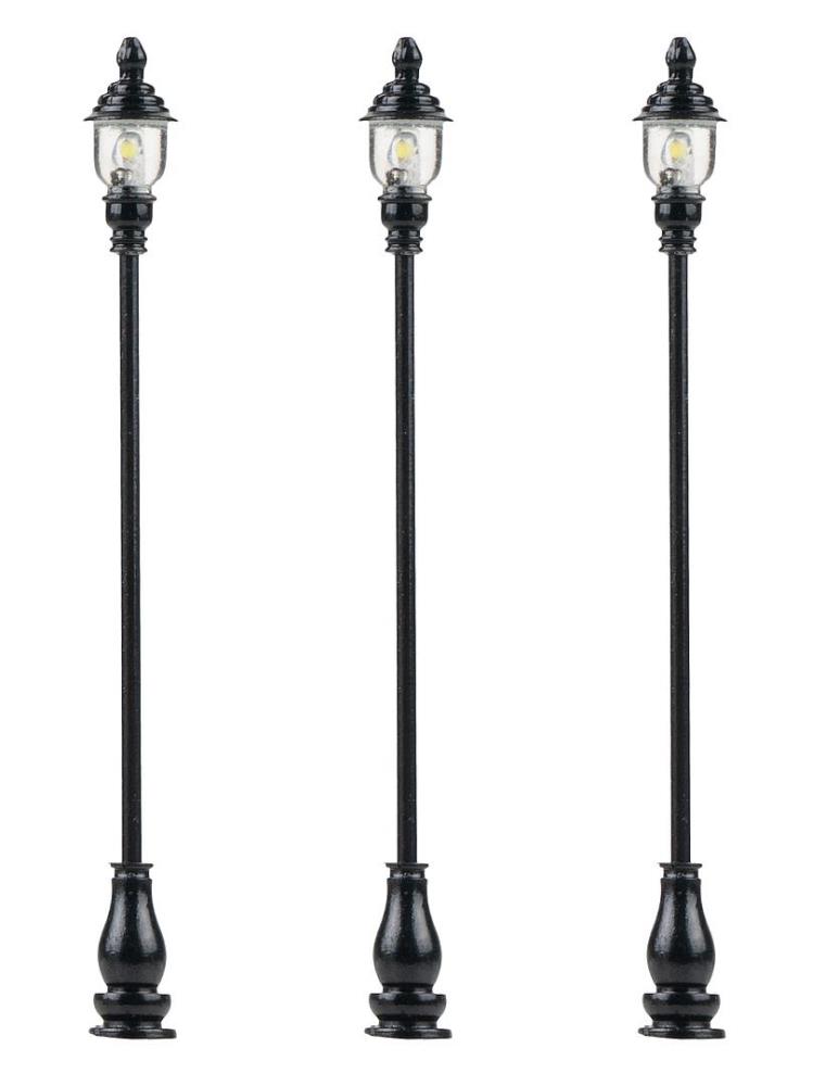 Faller 180116 LED-Parklaterne warmweiß 3 Stück 1:87 Spur H0 Neu