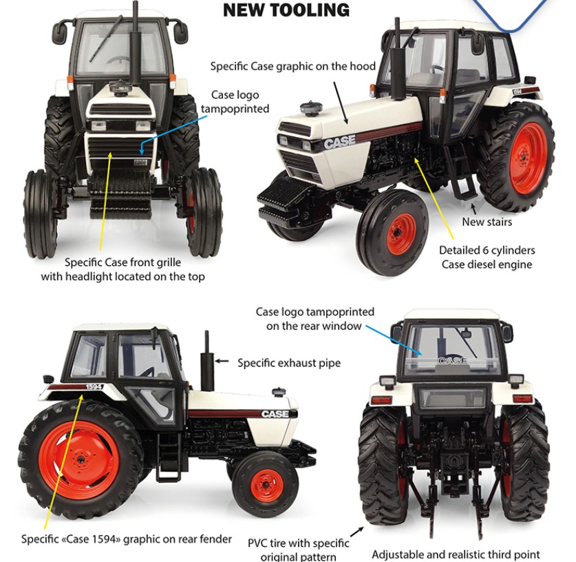 Universal Hobbies UH5361 Case 1594 - 2WD - 1983-85 1:32 Spur 1 Standmodell
