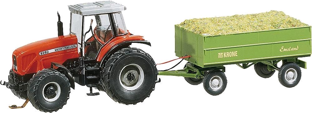 Faller 161536 Car System MF Traktor m. Anhäng. (WIKING) 1:87 Spur H0